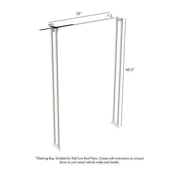 Rolacase Van Storage System Shelf Support RSSFR/HD/120/1539 Series 12; 60.6 Inch Height x 52 Inch Width; With Dual Post Heavy Duty Start Frame