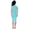 thumbnail image 2 of Moomaya Ensemble de Nuit Uni pour Femmes avec Capri en Coton Tenue de Nuit 2 Pcs Chemises de Nuit-FFZ, 2 of 6
