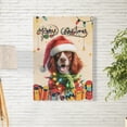 thumbnail image 2 of Merry Christmas Santa English Springer Spaniel Scarf Twinkling Lights Xmas Holiday Vertical Matte Canvas Poster Springers Dog Lover Gifts Wall Art Home Decor - 00022, 2 of 5