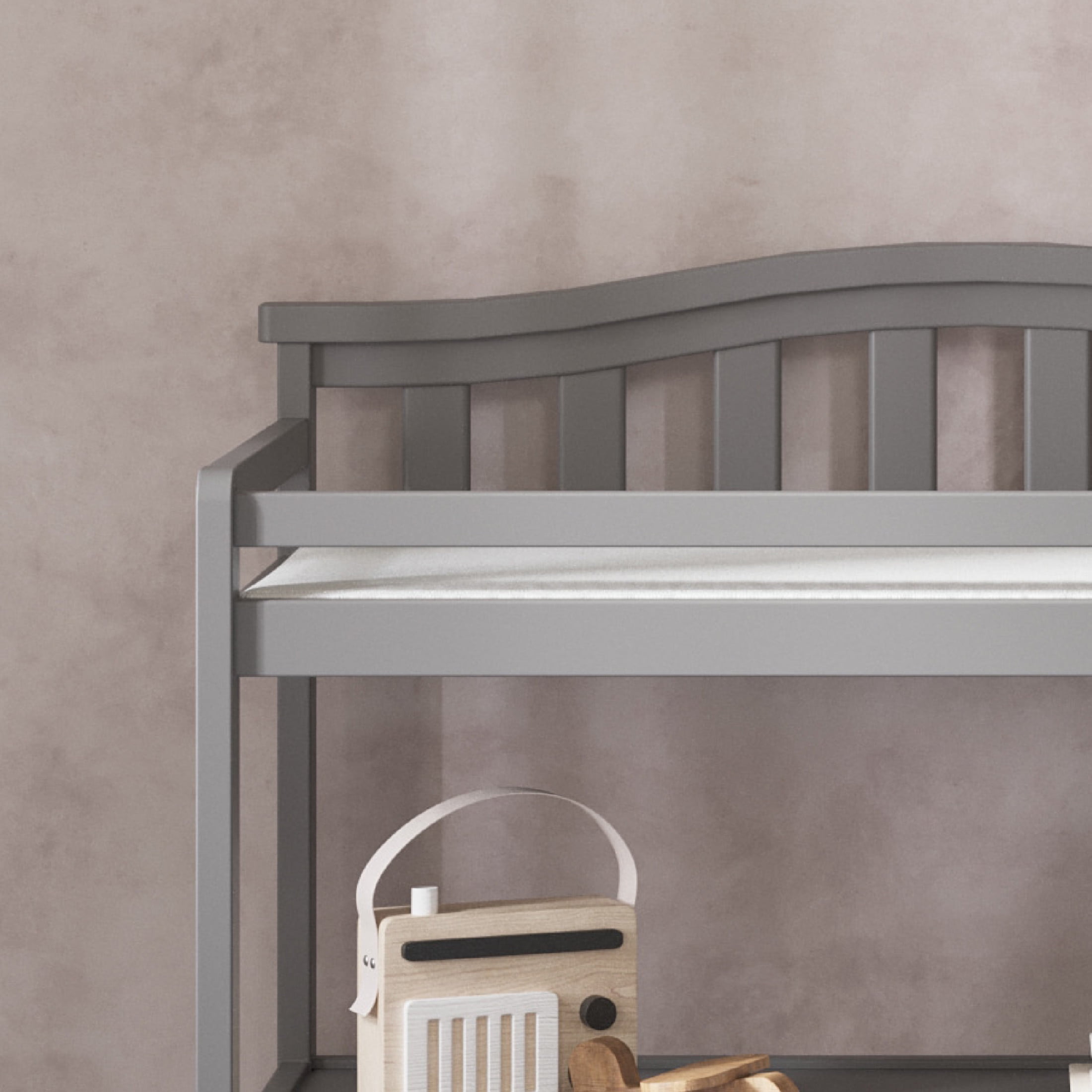 Child Craft Camden Crib and Changing Table Nursery Set, 4-in-1 Convertible Design, Cool Gray, 2-Piece