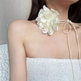thumbnail image 3 of Specical Design for Wedding Party Neck Accessories French Style with Large Flower Adjustable Rose Choker Necklace Rose Flower Choker Romantic Necklace Wedding Necklace LIGHT BLUE SMALL, 3 of 8