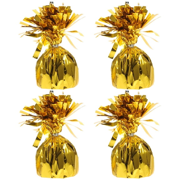 FENGGUIQU 4pcs Golden Foil Ballon Weights Heavy Support for Helium Balloons Party Decor
