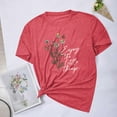 thumbnail image 3 of Camisetas de Verano de Mujer Pequeña Flor Impresa Cuello Redondo Manga Corta Superior, Verano Superior de las Mujeres, 3 of 4