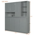 thumbnail image 3 of Harper & Bright Designs Twin Murphy Bed Wall Bed with Top Cabinet, Twin Size Cabinet Bed Folding Wall Bed with Storage Shelves and Light & USB for Guest Room Office, Gray, 3 of 16