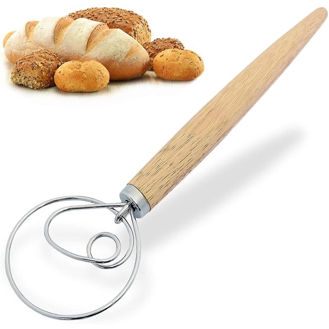 Batidor de masa - Herramientas para hacer pan - Mezclador de masa de pan manual - Batidor de masa de pan para pastelería