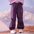 thumbnail image 4 of MEZZALL Boys Pants Drawstring Elastic Sweatpants Active Joggers Warm Trousers For Kids Soft Toddler Dailywear, Purple, 12-13 Years, 4 of 8