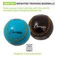 thumbnail image 3 of Champion Sports Weighted Training Baseball Set - Rubber Cork Core - Leather Cover - Set of 9 Balls - Graduated Weights - 4 to 12 oz - 9 Inch Diameter, 3 of 6