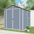 thumbnail image 1 of Remise de Rangement Extérieure en Résine 6 X 8 Pi – Parfaite pour Ranger les Meubles de Patio, Gris, 1 of 6