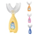 thumbnail image 1 of Wosthever Cepillo de portátil de silicona en forma de U para niños pequeños, cepillo de de doble cara para entrenamiento de bebés Suministros de limpieza para el hogar amarillo claro S, 1 of 6