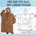 thumbnail image 4 of Oversized Wearable Blanket Hoodie,Brown Planet Moon Star Pattern Sherpa Blanket Hoodie with Super Pockets,Super Warm Fuzzy Pullover for Women & Men, 4 of 6