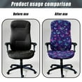 thumbnail image 4 of HELLHERO Butterfly Print Office Desk Chair Covers, Chair Covers for Computer Washable, Stretchable Office Chairs Cover Easy to Install, Home Decor, Purple, 4 of 7