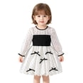 thumbnail image 3 of MEZZALL Baby Girls Dress Sleeve Black White Polka Bow Knot Bud Party Gown Toddler Summer Frock Vacation Dresses, 3 of 9