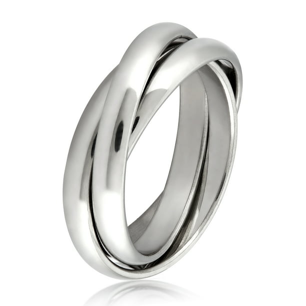 West Coast Jewelry - Women's Polished Intertwined Triple Stainless ...