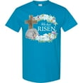 thumbnail image 3 of Inktastic Easter He Has Risen with Cross and Flowers T-Shirt, 3 of 5