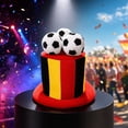 thumbnail image 5 of UTSJKR Unisex Tall Striped Party Top Hat with 3D Sport Ball Ornament for Sports Stadium Watch Party Fan Tailgate Local Pub Game Night Fun Festive Costume Headpiece Black, 5 of 6