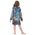 thumbnail image 7 of FORMRS Niños Bathrobe Unisex Hooded Robe Soft Plush Pajamas Sleepwear, Size 10-12T, Crystal Moon, 7 of 7