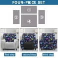 thumbnail image 6 of FUIALDOLG Bling Skull Print Recliner Cover, Dustproof Couch Cover for Recliner, 4 Pieces Jacquard Sofa Covers Washable Sofa Slipcover for Living Room Home Decor, 6 of 7