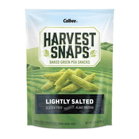 Pack of 4 Calbee Harvest Snaps Lightly Salted Green Pea Snack Crisps - 3.3 oz - Package may vary
