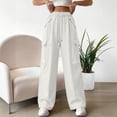 thumbnail image 4 of Edvintorg Womens Cargo Pants with Pockets Quick Dry Elastic Waisted Casual Loose Trousers Clothes for Women White M, 4 of 6