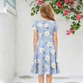 thumbnail image 5 of Grblisyd Dresses for Girls Summer Short Sleeve Dress Fashion Floral Print A Line Swing Basic Sundress, 5 of 5