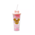 thumbnail image 3 of Disney Disneyland Mickey and Minnie Pink Bow Hello Travel Tumbler with Straw New, 3 of 3