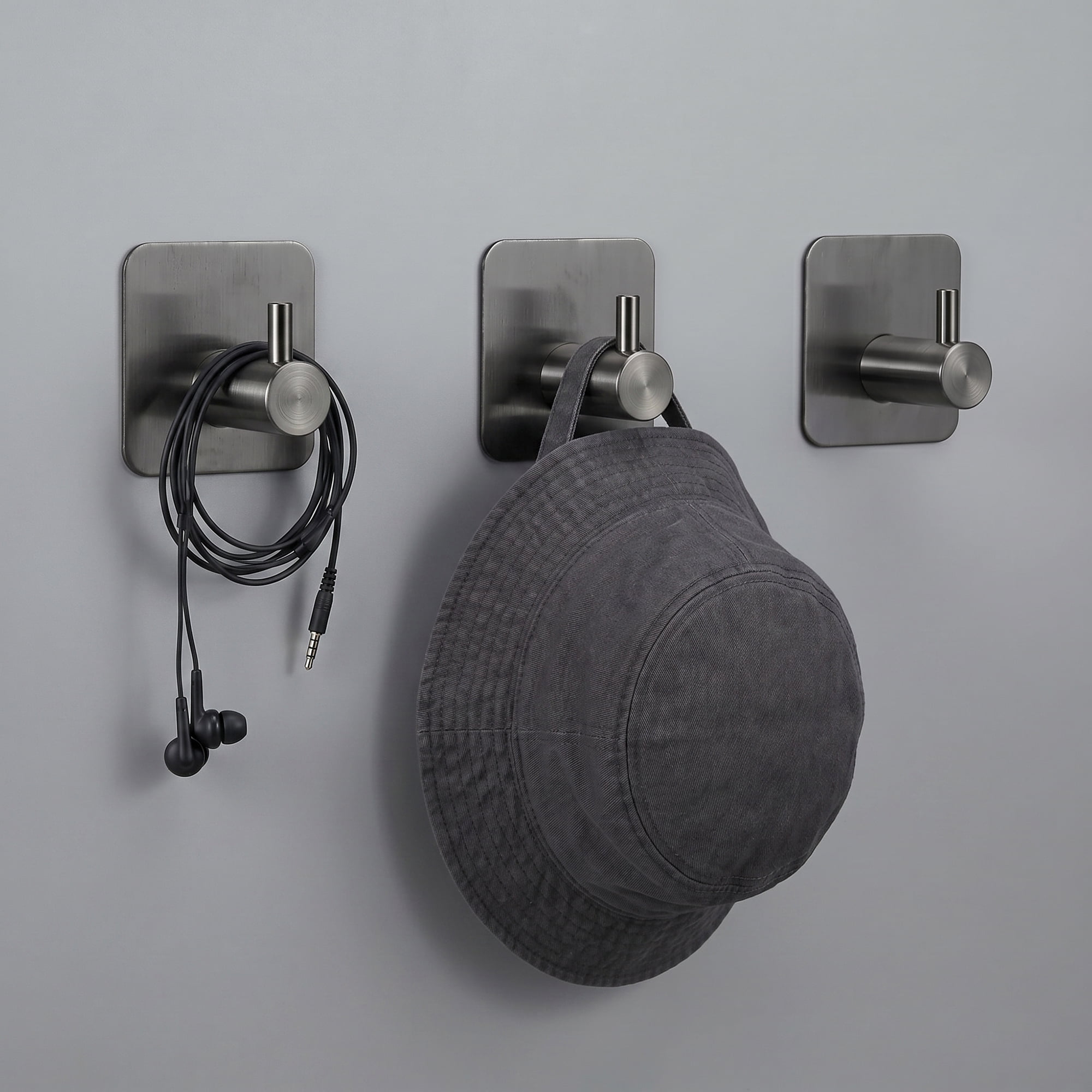 Unique Bargains 12Pcs Durable Metal Utility Adhesive Wall Hooks Black