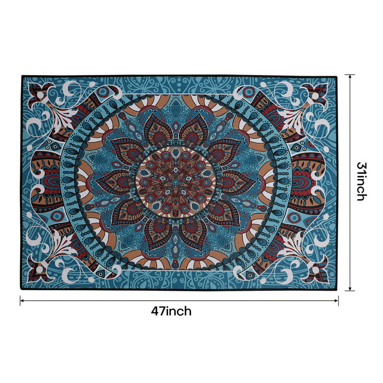 Anminy Traditional Area Rugs 2 x 3 ft Bohemian Carpet Rugs Non-Skid Low  Profile Pile Rubber Backing Indoor Area Rugs 