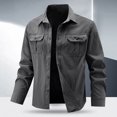 thumbnail image 2 of Men's Casual Stretchable Long Sleeve Button Up Shirt for Outdoor Hiking Daily Wear Comfortable Breathable Solid Color Big Size Mens Summer Lightweight Pullover Tee Shirts, 2 of 4