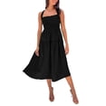 thumbnail image 3 of Txlixc Vestido sin mangas para mujer, color sólido/estampado, busto fruncido, escote cuadrado, espalda abierta Txlixc  Casual, 3 of 7