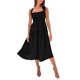thumbnail image 3 of VISgogo - Vestido sin mangas para mujer, color sólido/estampado, busto fruncido, escote cuadrado, espalda abierta VISgogo  moda, 3 of 7