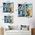 thumbnail image 4 of Designart "Still Life White Blossoms on Blue Background I" Floral Framed Wall Art Set Of 2 - Traditional Blue Framed Canvas Set For Living Room Decor, 4 of 6