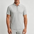 thumbnail image 5 of Men's Summer Ice Silk Cooling Quick Dry Business Sports Lapel Half-Zip Short Sleeve Shirt Casual Button Down Tops Tees Breathable Moisture Wicking Golf Fishing Hiking Outfits, 5 of 8