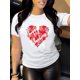 thumbnail image 2 of Women's "Happy Valentine's Day" Black T-Shirt with Red Heart & Floral Design - Casual Crew Neck, Short Sleeve Top, Stretchy Polyester Blend, Machine Washable Tee For Adult, Men, Women, Teen, Teenager, 2 of 7