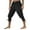 Black, variant on Mens Pants Retro Ankle Length Strappy Trousers Gothic Party Pants Breeches White