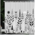 thumbnail image 3 of Ambesonne Grey Shower Curtain, Simple Botany Scandi Leaves, 69"Wx70"L, Pale Purpleblue Off White, 3 of 4
