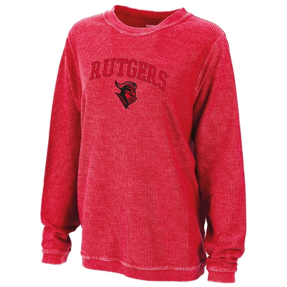 Women's Boxercraft Scarlet Rutgers Scarlet Knights Rally Corduroy Pullover Sweatshirt