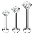 thumbnail image 1 of BodyJ4You 3PC Labret Stud Tragus Earring Set 16G Surgical Steel CZ Crystal Helix Lip Monroe Cartilage, 1 of 6