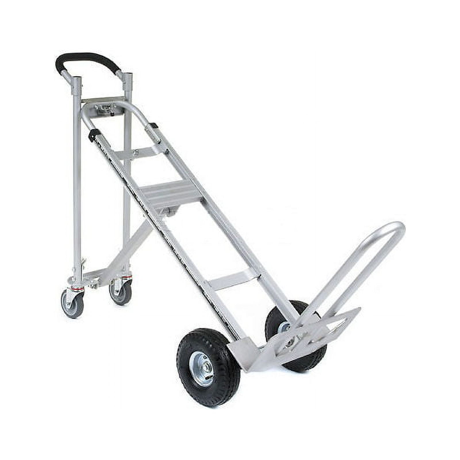 Global Industries 241632 Best Value Aluminum 3-in-1 Convertible Hand Truck with Pneumatic Wheels - Gray