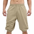 thumbnail image 5 of Men Casual Loose Linen Drawstring Pants Joggers Trousers Elastic Waist Straight Leg Cropped Pockets Lightweight Breathable Quick Dry Beach Vacation Summer Travel Outdoor Hiking, 5 of 9