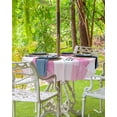 thumbnail image 3 of Fsddascl Plaid Bowknot Outdoor Tablecloth - 54 Inch Round Dining Table Cover, Spring Pastoral Leopard Print Lattice Waterproof Outdoor Table Cloth with Umbrella Hole & Zipper for Picnic/Patio/Party, 3 of 7