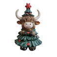 thumbnail image 6 of Highland Cow Figurines Pumpkin Christmas Tree Highland Cow Gnomes Scottish Resin Statue Calf Lovers Gifts for Halloween Christmas Home Garden Kitchen Office Tiered Tray Table Decor, 6 of 6