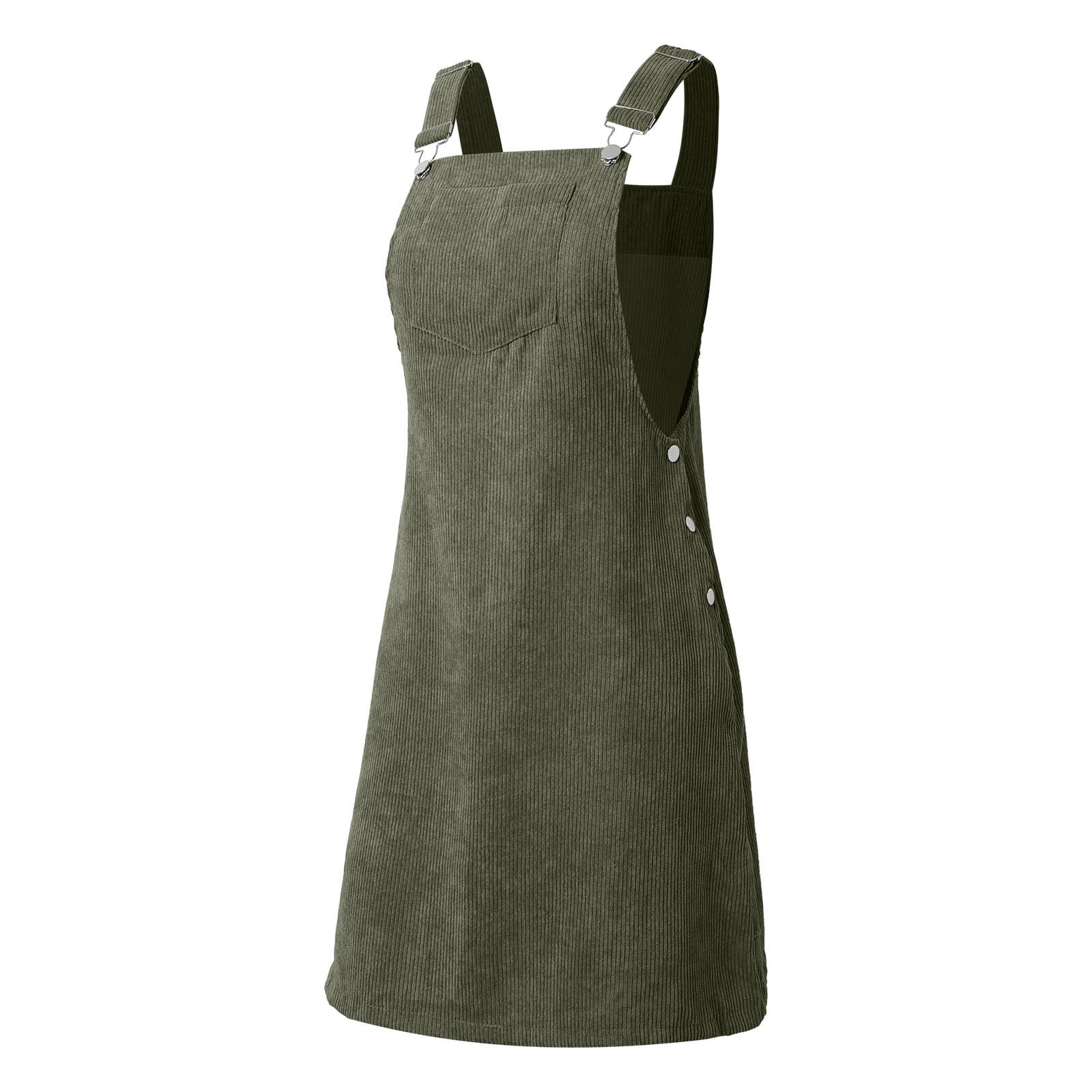 Womens Dresses American Eagle Corduroy Dress Womens Solid Color Corduroy Overall Dress A-Line Loose Sleeveless Womens Dresses American Eagle Corduroy Dress Womens Solid Color Corduroy Overall Dress A-Line Loose Sleeveless