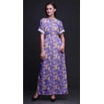 thumbnail image 4 of Bimba Robe Longue d'Été en Rayonne à Fleurs de Pommier Imprimées à l'Aquarelle, Manches Kimono, Fente Maxi - Petit, 4 of 6