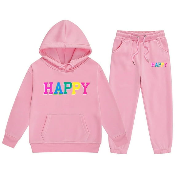Zylarhe Girls Boys Sweatshirt Girls Outfits&Set Child Toddler Boys Girls Fashion Tracksuit Set with Ocean Graphic Pullover Hoodie and Sweatpants Pink 5-6 Years