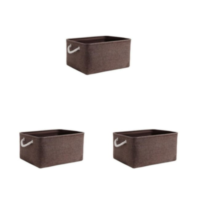 Maytalsory Bac de Rangement Robuste avec Poignée en Corde Solution de Rangement Pratique et Fiable Marron 31*21*13 3Ensemble