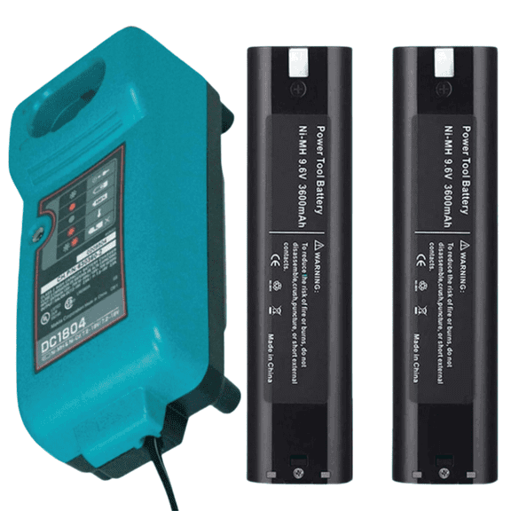 2Pack replacement for MAKITA 9.6VOLT Battery and Charger 9000 9001 632007-4 191681-2 9033 9102