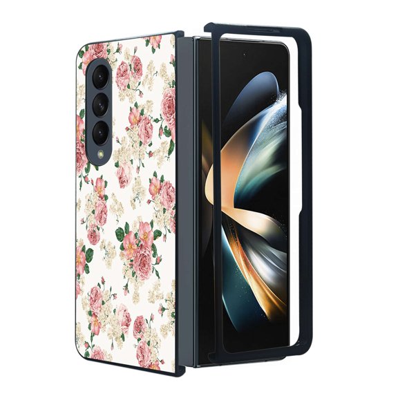ANJ Protective Snap-On Design Printed Case Compatible with Samsung Galaxy Z Fold 4 - Classic Roses 2