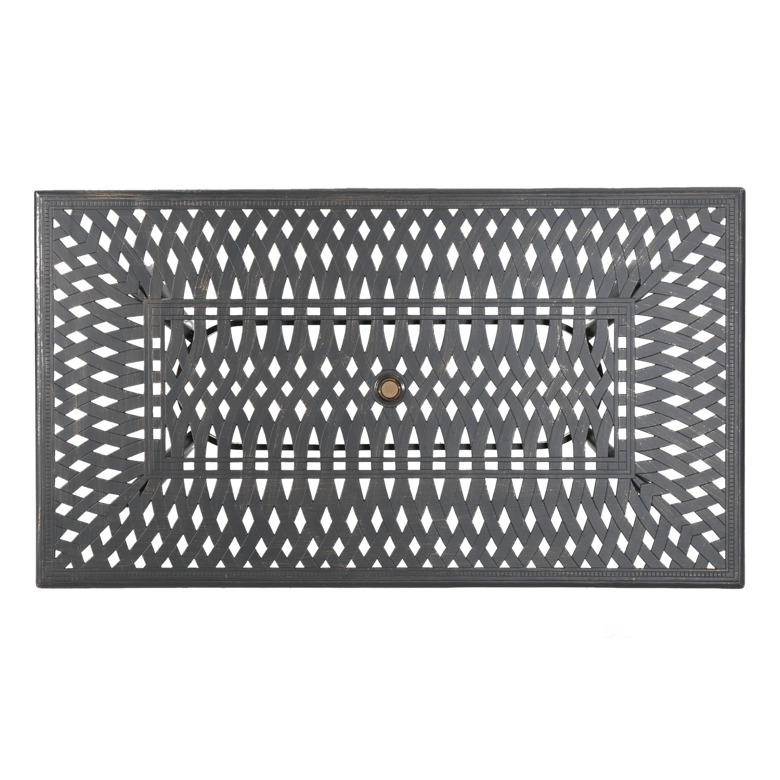 Noble House 67" Metal Lightweight Outdoor Dining Table, Brown