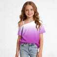 thumbnail image 5 of WRKEKC Girls Short Sleeve Tops Kids Star Print One Shoulder Short Sleeve Casual T-Shirt for Daily Wear 5-14 Years, 5 of 9