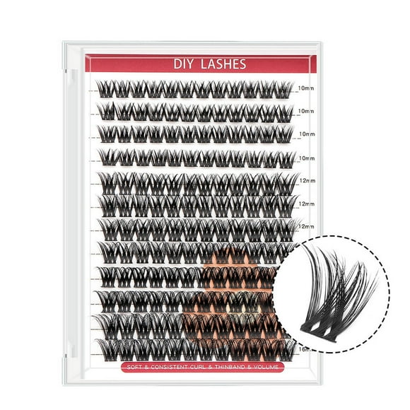 KBANNICAL DIY Segmented False Eyelashes Cluster Lashes For Natural Look Enhancement Lashes with Glitter Lashes Extension False Eyelash Applicator Big Lashes Pads for Tinting
